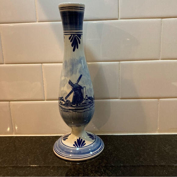 Delft Blue Vase Hand Painted - Picture 2 of 9
